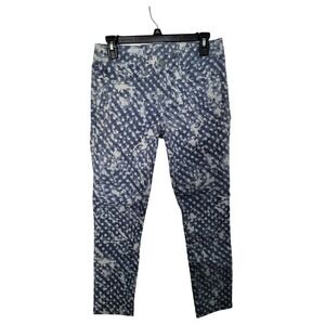 Gap 1969 Always Skinny Jeans Womens 27 Blue White Polka Dot Acid Wash Denim